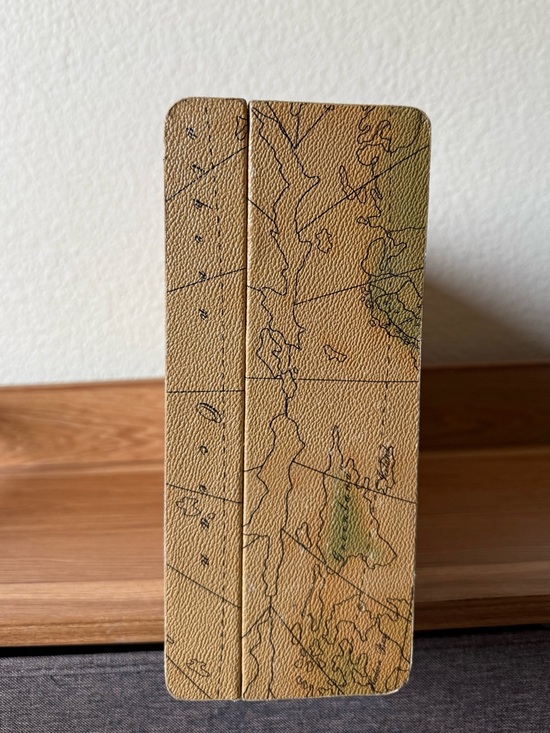 Map-Print Travel Briefcase in Tan and Brown - Picture 5 of 8